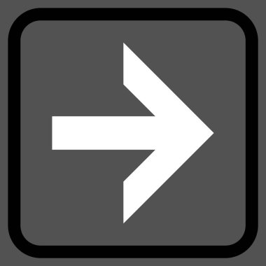 Ok sağ vektör simgesi bir çerçeve içinde