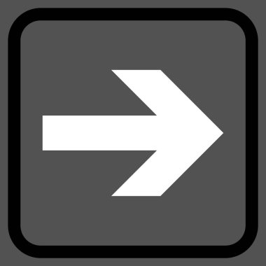 Ok sağ vektör simgesi bir çerçeve içinde