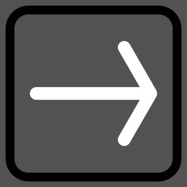 Ok sağ vektör simgesi bir çerçeve içinde