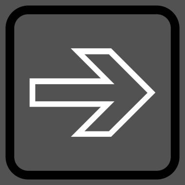 Ok sağ vektör simgesi bir çerçeve içinde