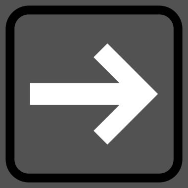 Ok sağ vektör simgesi bir çerçeve içinde