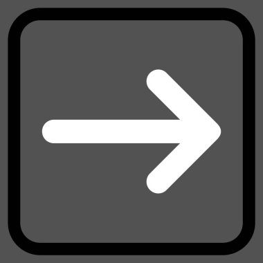 Ok sağ vektör simgesi bir çerçeve içinde