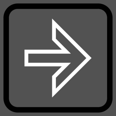 Ok sağ vektör simgesi bir çerçeve içinde