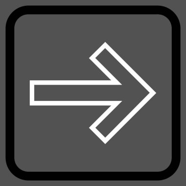 Ok sağ vektör simgesi bir çerçeve içinde