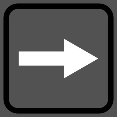 Ok sağ vektör simgesi bir çerçeve içinde