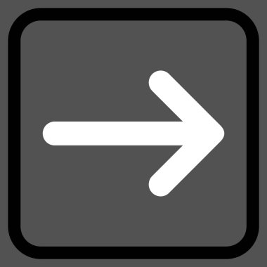 Ok sağ vektör simgesi bir çerçeve içinde