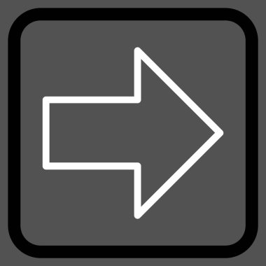 Ok sağ vektör simgesi bir çerçeve içinde