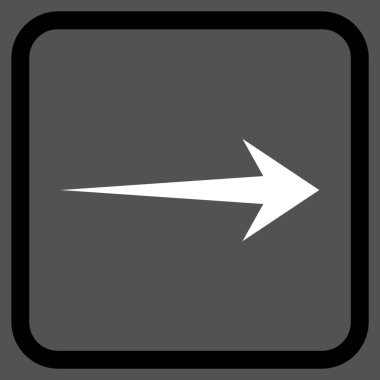 Ok sağ vektör simgesi bir çerçeve içinde