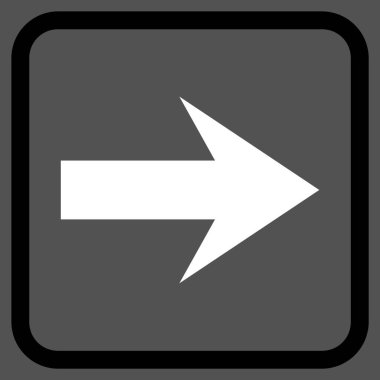 Ok sağ vektör simgesi bir çerçeve içinde