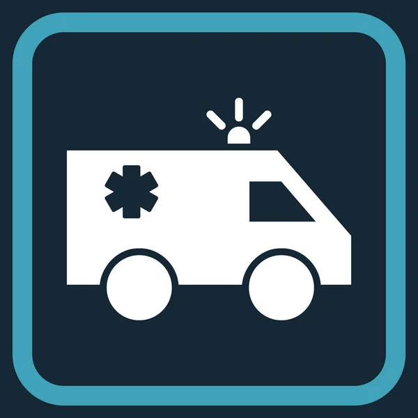 Emergency Car Vector Icon In a Frame — Stock Vector