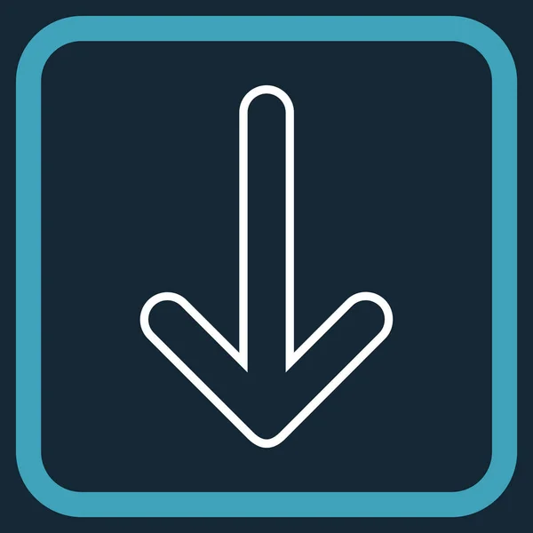 Rundad pil ner vektor ikonen i en ram — Stock vektor