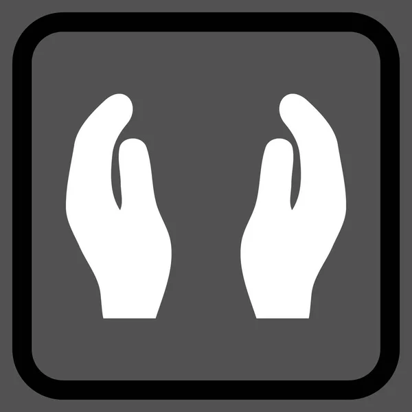 Potlesk ruce vektorové ikony v rámečku — Stockový vektor