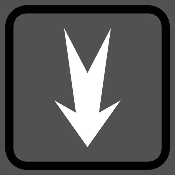 Šipka dolů vektorové ikony v rámečku — Stockový vektor