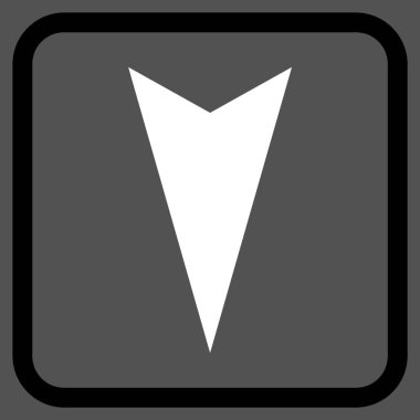 Vektör simgesi bir çerçeve içinde aşağı ok ucu