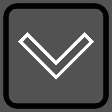 Vektör simgesi bir çerçeve içinde aşağı ok ucu