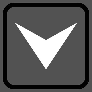 Vektör simgesi bir çerçeve içinde aşağı ok ucu