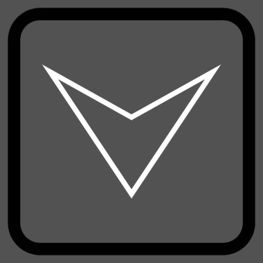 Vektör simgesi bir çerçeve içinde aşağı ok ucu