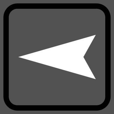 Ok ucu sol vektör simgesi bir çerçeve içinde