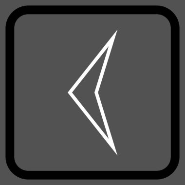 Ok ucu sol vektör simgesi bir çerçeve içinde