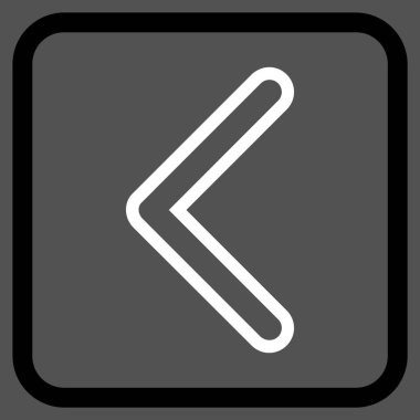 Ok ucu sol vektör simgesi bir çerçeve içinde