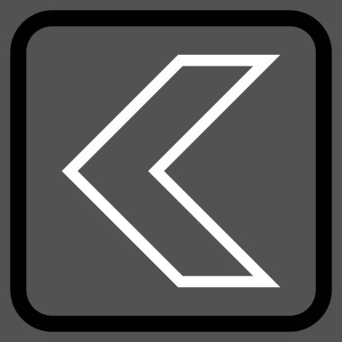 Ok ucu sol vektör simgesi bir çerçeve içinde