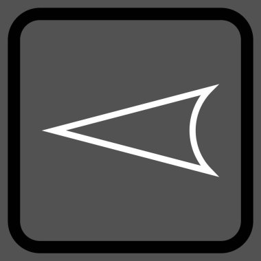 Ok ucu sol vektör simgesi bir çerçeve içinde