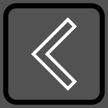 Ok ucu sol vektör simgesi bir çerçeve içinde