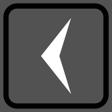 Ok ucu sol vektör simgesi bir çerçeve içinde