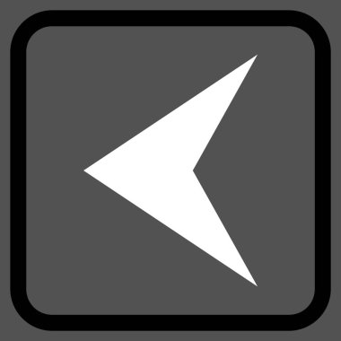 Ok ucu sol vektör simgesi bir çerçeve içinde