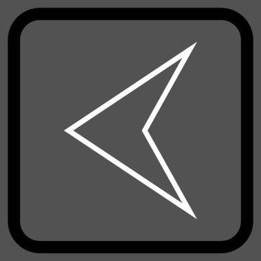 Ok ucu sol vektör simgesi bir çerçeve içinde