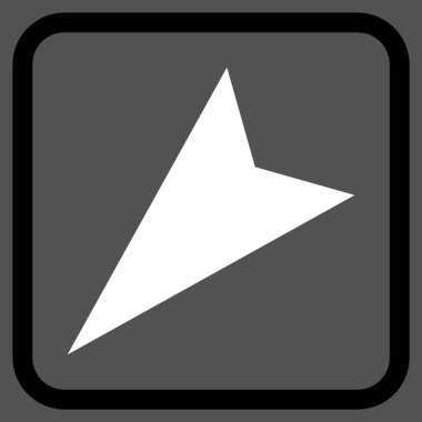 Ok ucu sol aşağı vektör simgesi bir çerçeve içinde