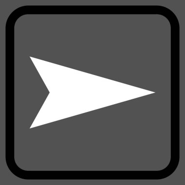 Ok ucu doğru vektör simgesi bir çerçeve içinde