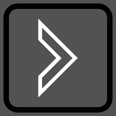 Ok ucu doğru vektör simgesi bir çerçeve içinde