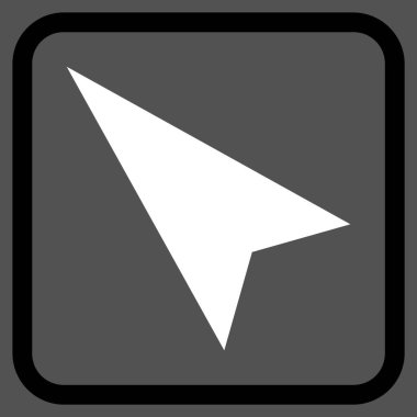 Ok ucu sol yukarı vektör simgesi bir çerçeve içinde