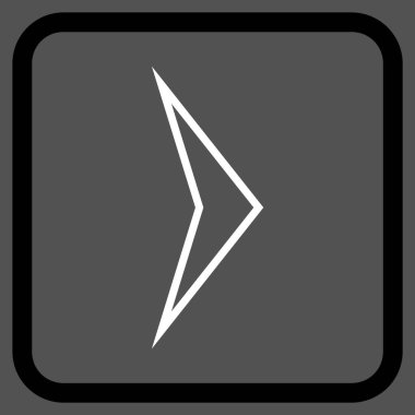 Ok ucu doğru vektör simgesi bir çerçeve içinde