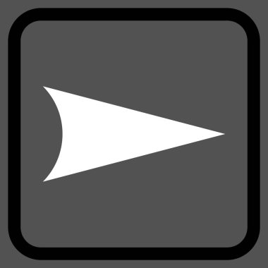 Ok ucu doğru vektör simgesi bir çerçeve içinde