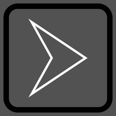 Ok ucu doğru vektör simgesi bir çerçeve içinde