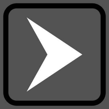 Ok ucu doğru vektör simgesi bir çerçeve içinde