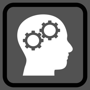 Beyin Gears vektör simgesi bir çerçeve içinde