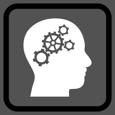 Beyin Gears vektör simgesi bir çerçeve içinde