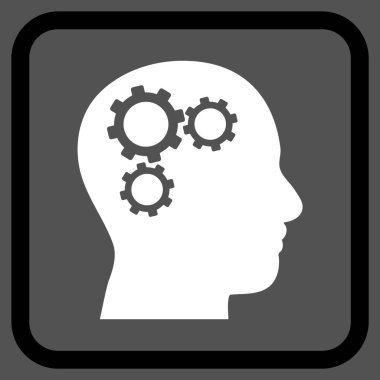 Beyin Gears vektör simgesi bir çerçeve içinde