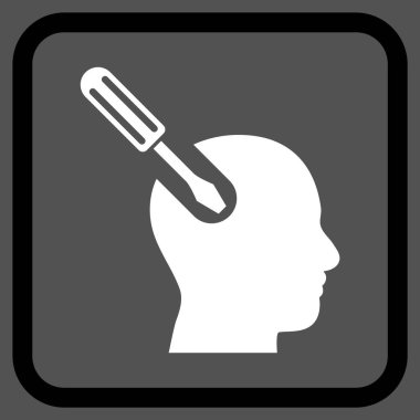 Beyin aracı vektör simgesi bir çerçeve içinde