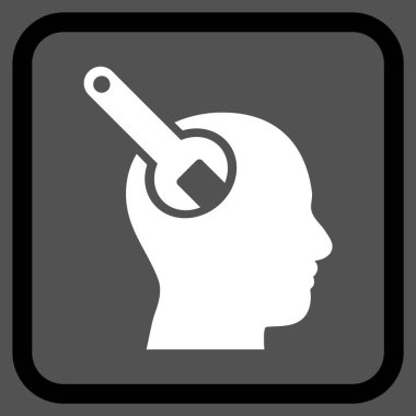 Beyin aracı vektör simgesi bir çerçeve içinde