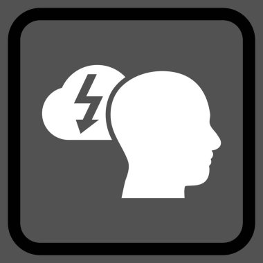 Beyin fırtınası vektör simgesi bir çerçeve içinde