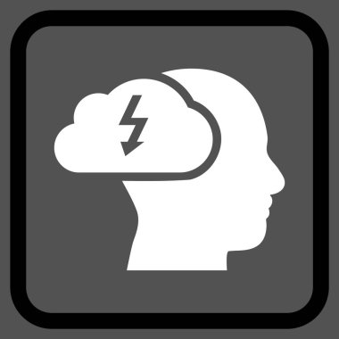 Beyin fırtınası vektör simgesi bir çerçeve içinde