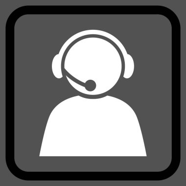 Çağrı Merkezi operatörü vektör simgesi bir çerçeve içinde