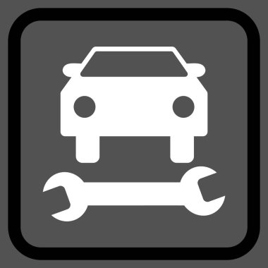 Araba tamir vektör simgesi bir çerçeve içinde