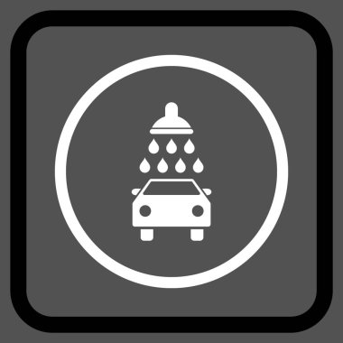 Araba duş vektör simgesi bir çerçeve içinde