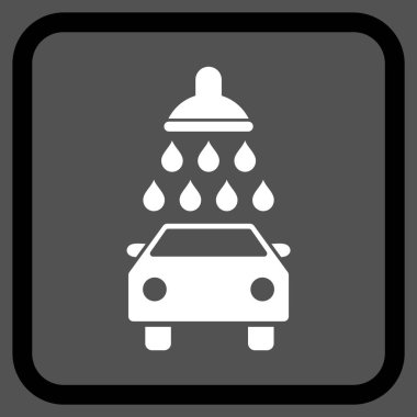 Araba duş vektör simgesi bir çerçeve içinde