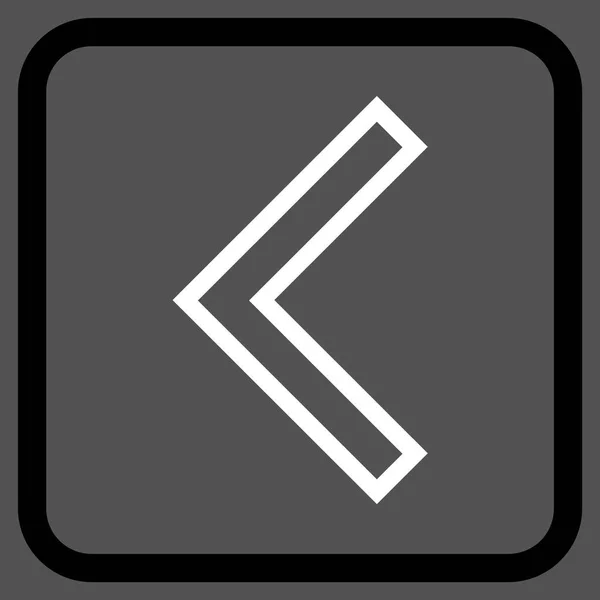 Pfeilspitze linkes Vektor-Symbol in einem Rahmen — Stockvektor